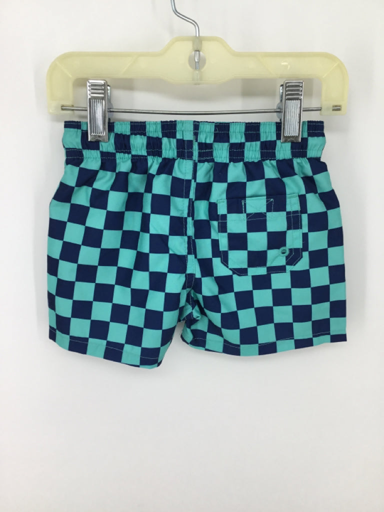 Cat & Jack Child Size 3-6 Months Blue Checkered Swimwear - boys