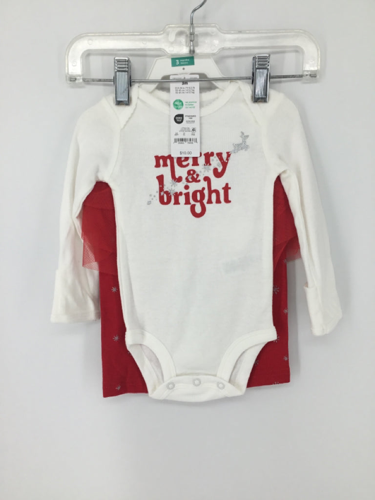 Just One You Made by Carters Child Size 3 Months Red Christmas Outfit