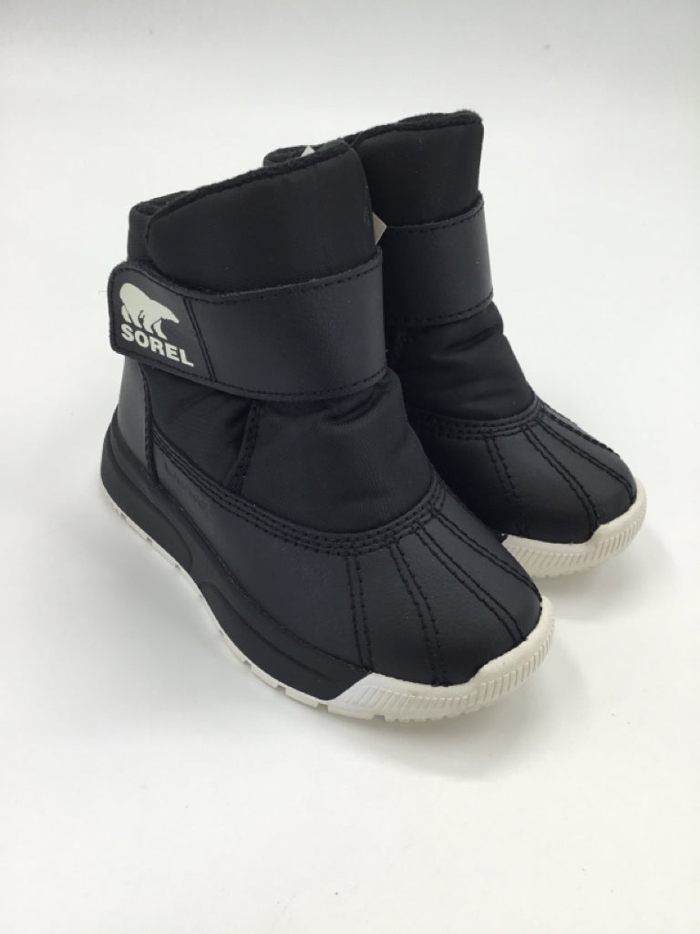Sorel Child Size 8 Toddler Black Rain/Snow Boots