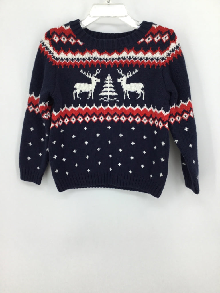 Janie and Jack Child Size 2 Navy Christmas Sweater