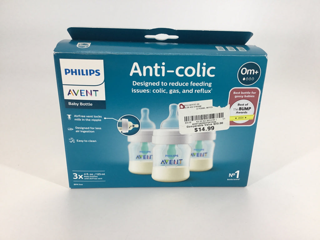 Philips Avent Anti Colic Bottles - 4 oz - 3 Pack - New in Box