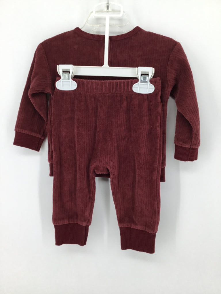 Cat & Jack Child Size 12 Months Burgundy Solid Outfit - boys