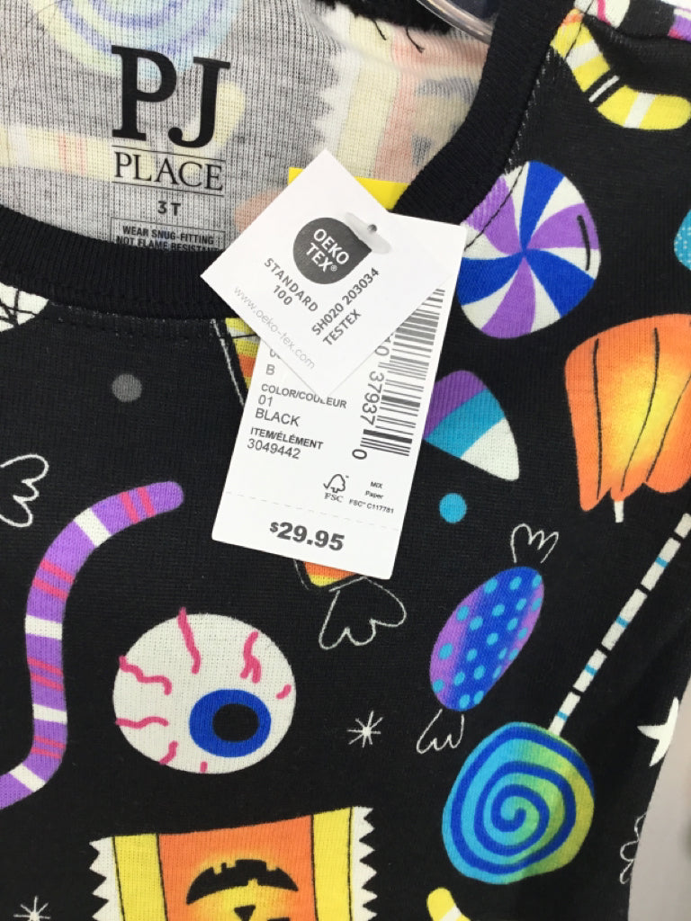 Childrens Place Child Size 3 Black Halloween Pajamas