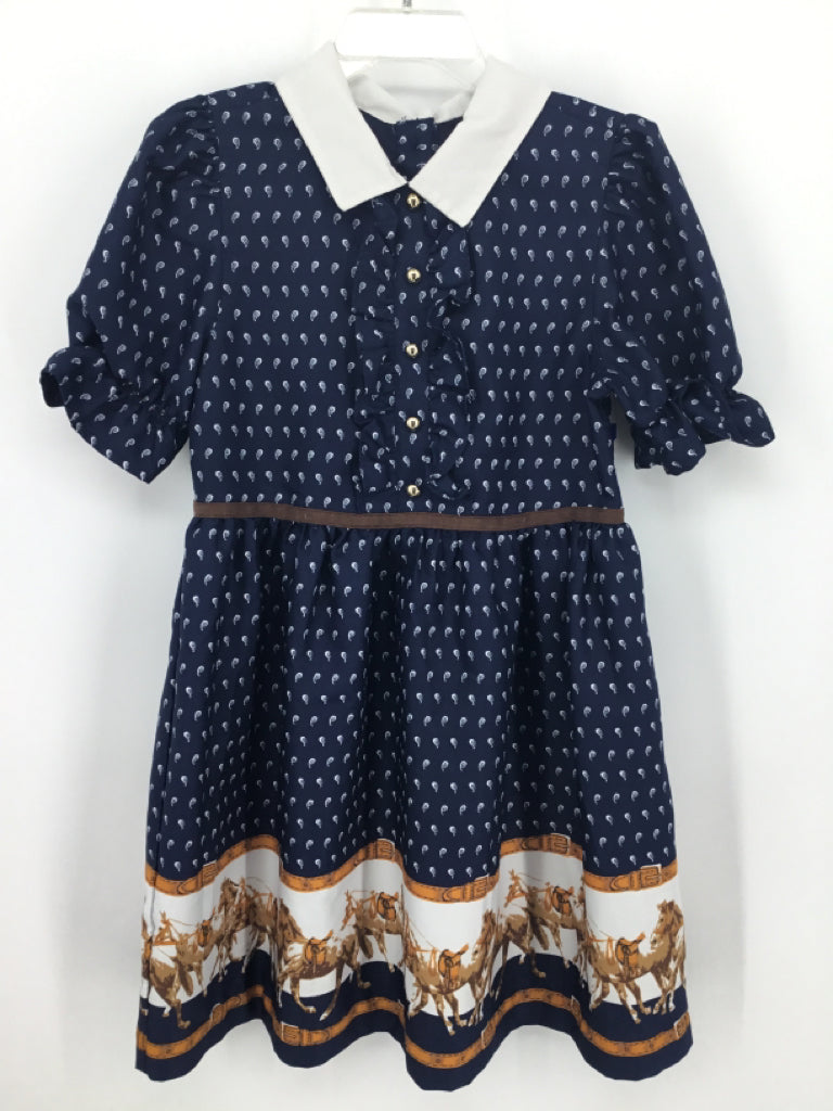 Janie and Jack Child Size 6 Navy Dress - girls