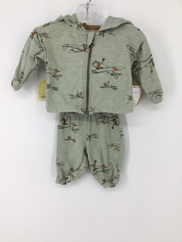 Carter's Child Size Newborn Green Print Outfit - boys