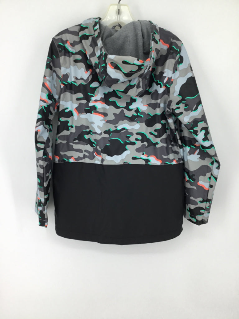 Cat & Jack Child Size 8 Gray Camoflage Raincoat - boys
