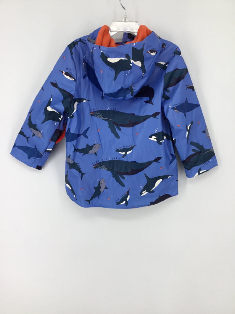 Joules Child Size 4 Blue Print Raincoat - boys