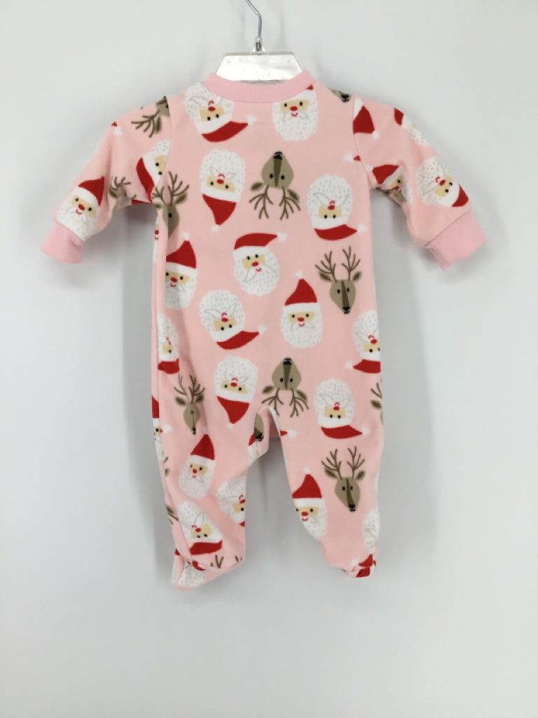 Carter's Child Size 3 Months Pink Christmas Sleeper