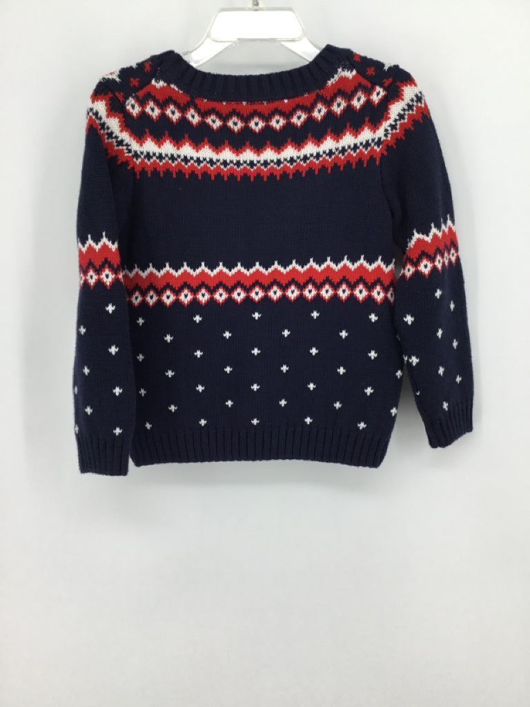 Janie and Jack Child Size 2 Navy Christmas Sweater