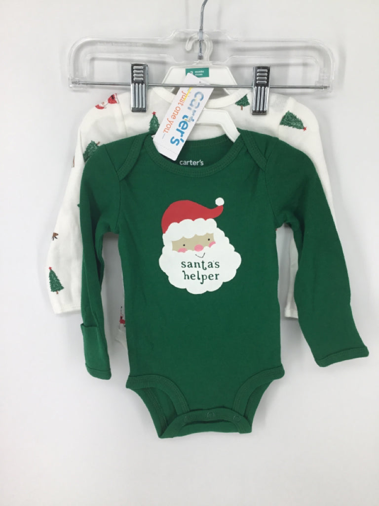 Just One You Made by Carters Child Size 3 Months Green Christmas Onesies
