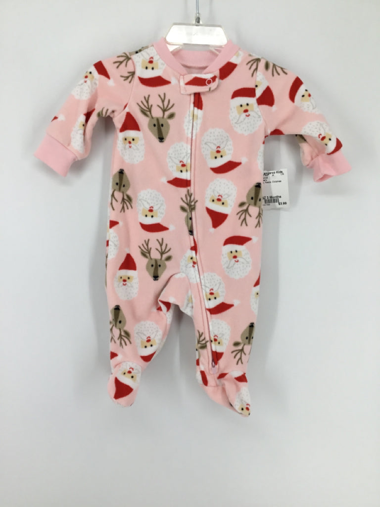 Carter's Child Size 3 Months Pink Christmas Sleeper