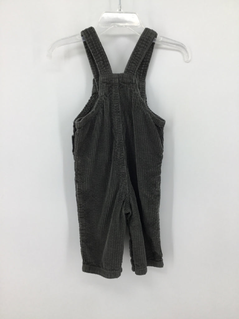 Little Co Child Size 6 Months Green Solid Overalls - boys