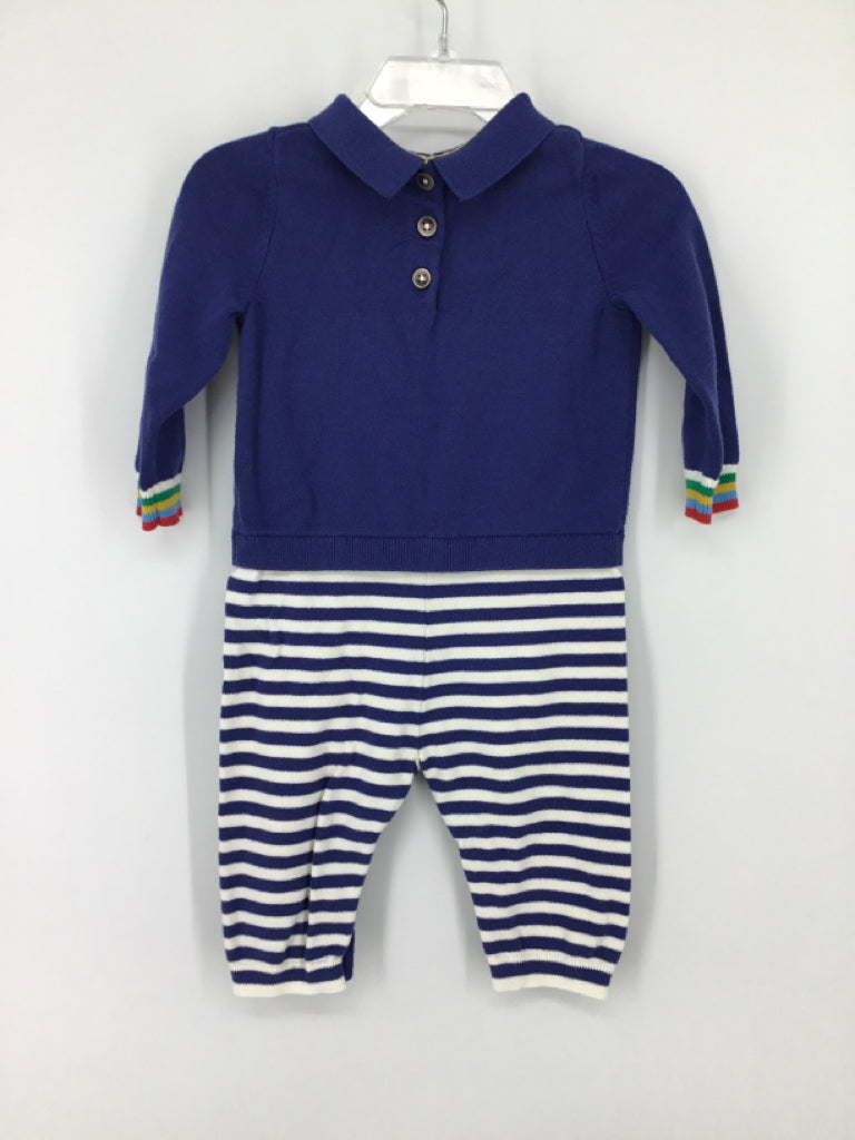 Baby Boden Child Size 6-9 Months Blue Print Outfit - boys