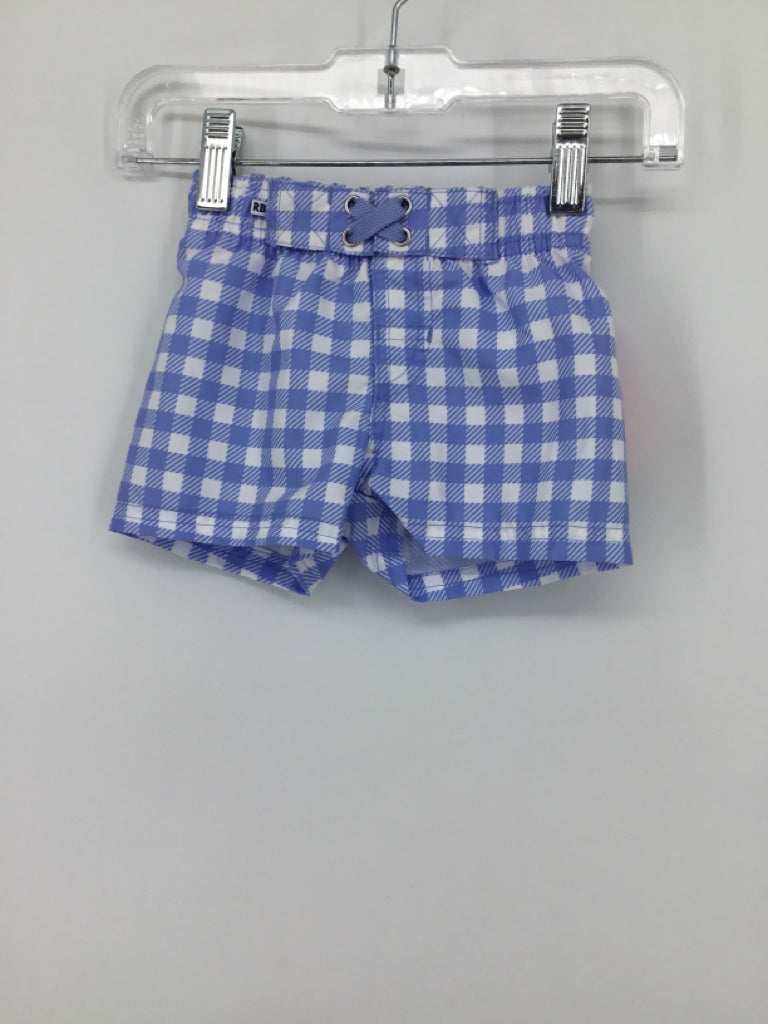 Rugged Butts Child Size 0-3 Months Blue Gingham Swimwear - boys