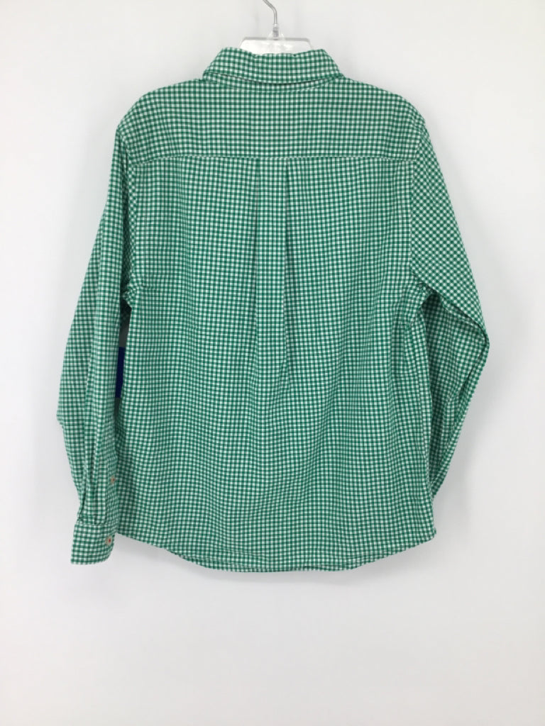 vineyard vines Child Size 7 Green Gingham Shirt - boys