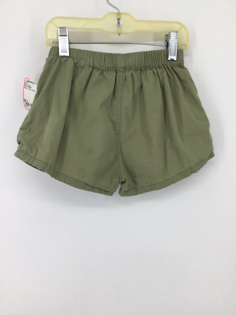 Pink Chicken Child Size 7 Green Shorts - girls