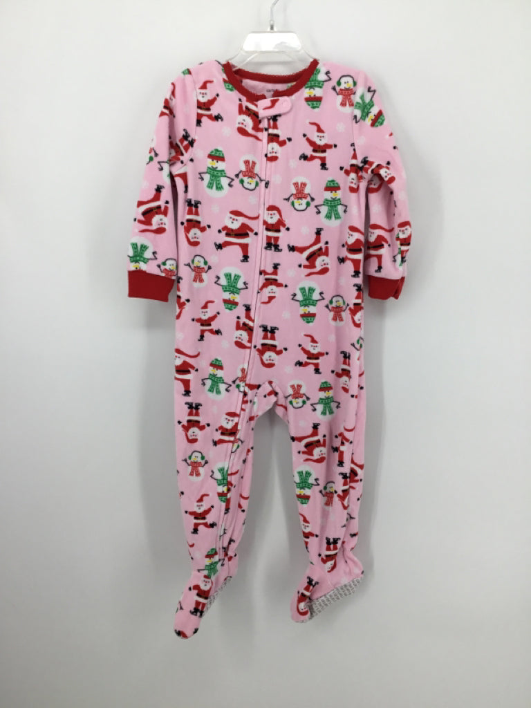 Carter's Child Size 3 Pink Christmas Sleeper