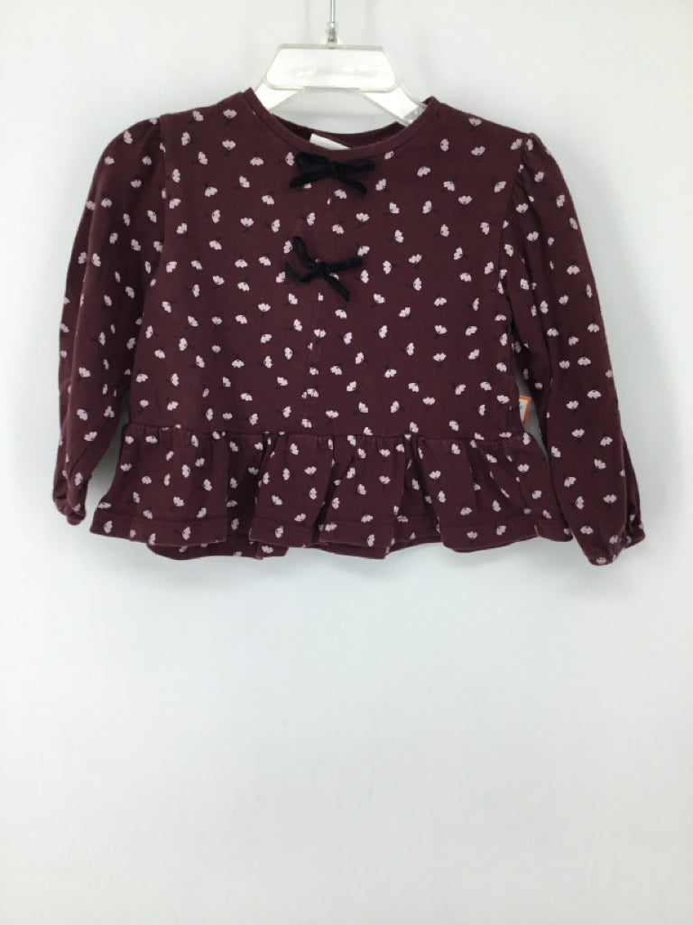 Zara Child Size 18 Months Burgundy Shirt - girls