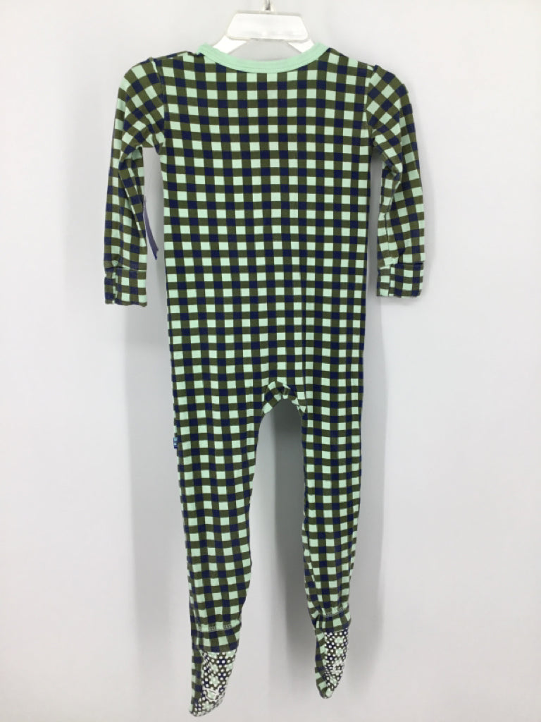 Kickee Pants Child Size 12-18 Months Green Sleepers