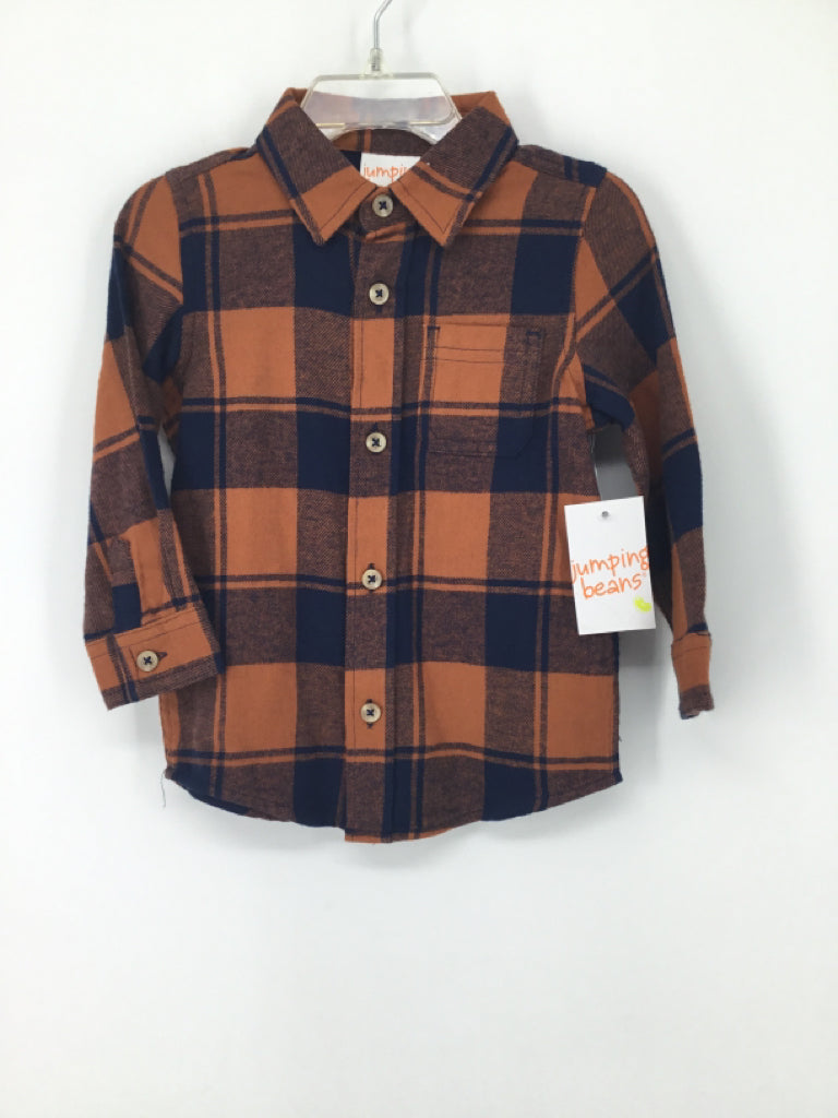 jumping beans Child Size 18 Months Navy Plaid Shirt - boys