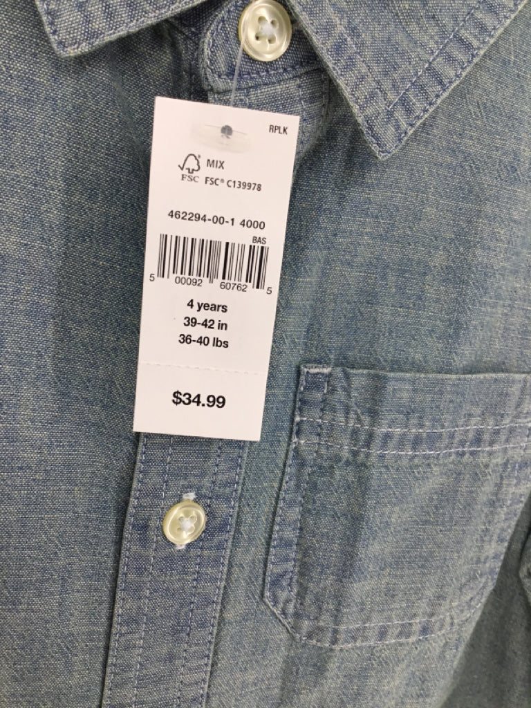 Baby Gap Child Size 4 Blue Solid Shirt - boys