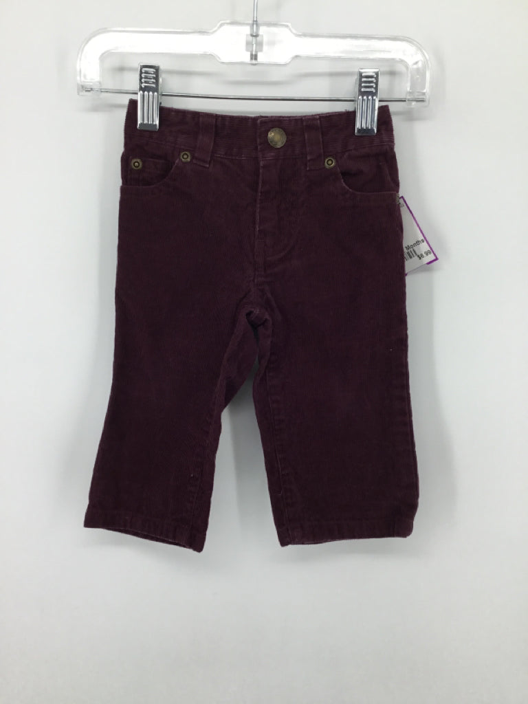 Janie and Jack Child Size 6-12 Months Burgundy Solid Pants - boys