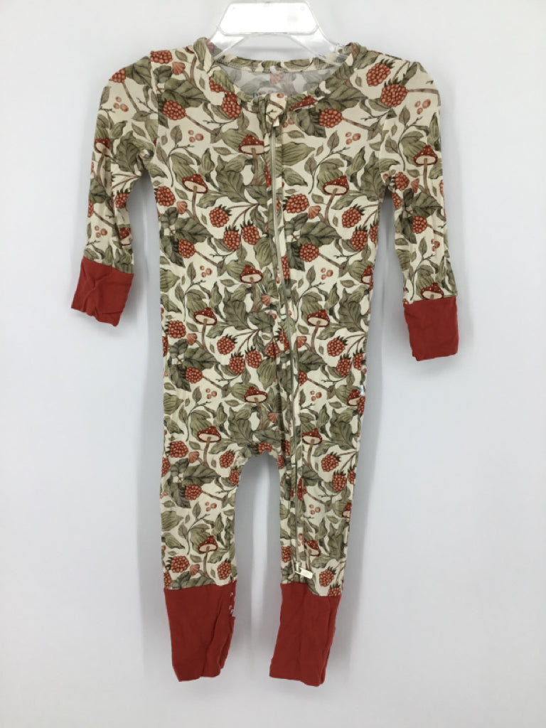 Posh Peanut Child Size 6-9 Months Green Print Pajamas - boys