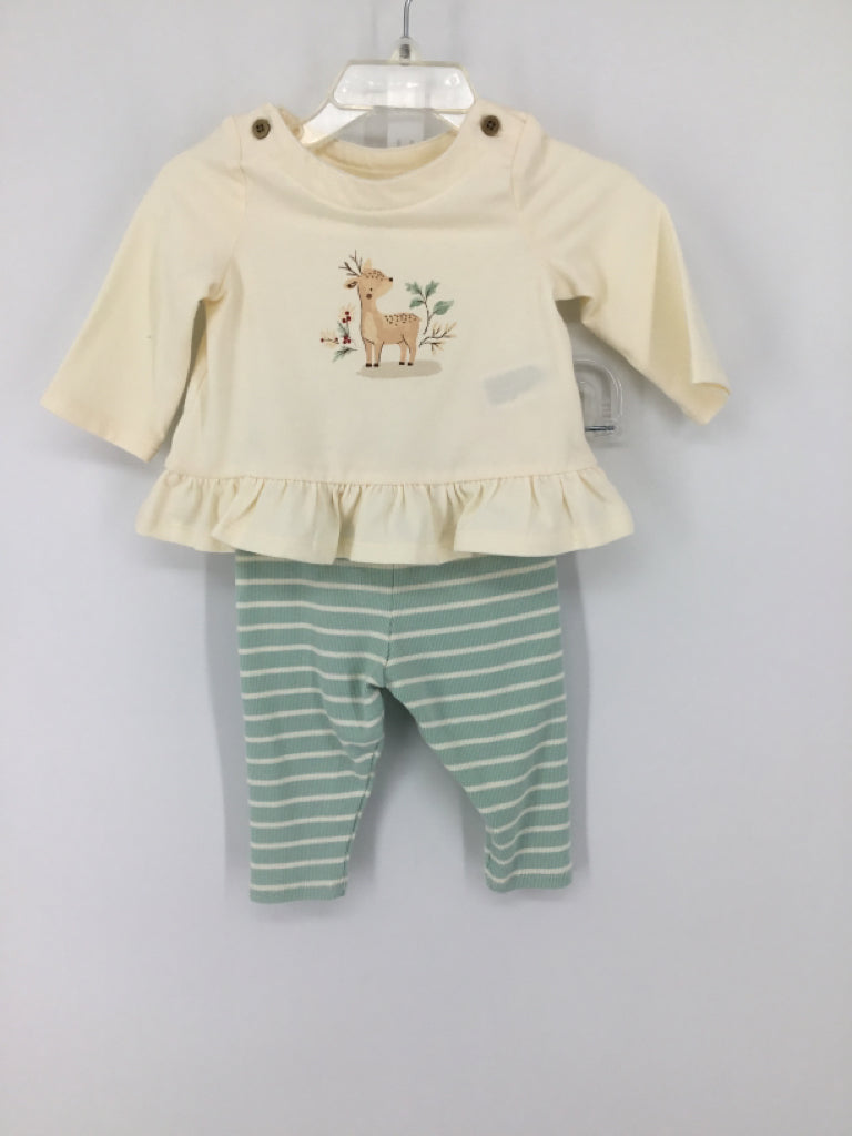 cloud island Child Size 0-3 Months Cream Outfit - girls