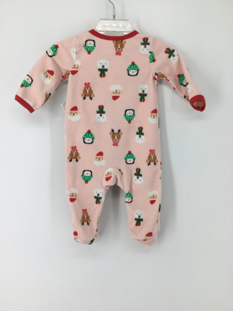 Carter's Child Size 3 Months Pink Christmas Sleeper