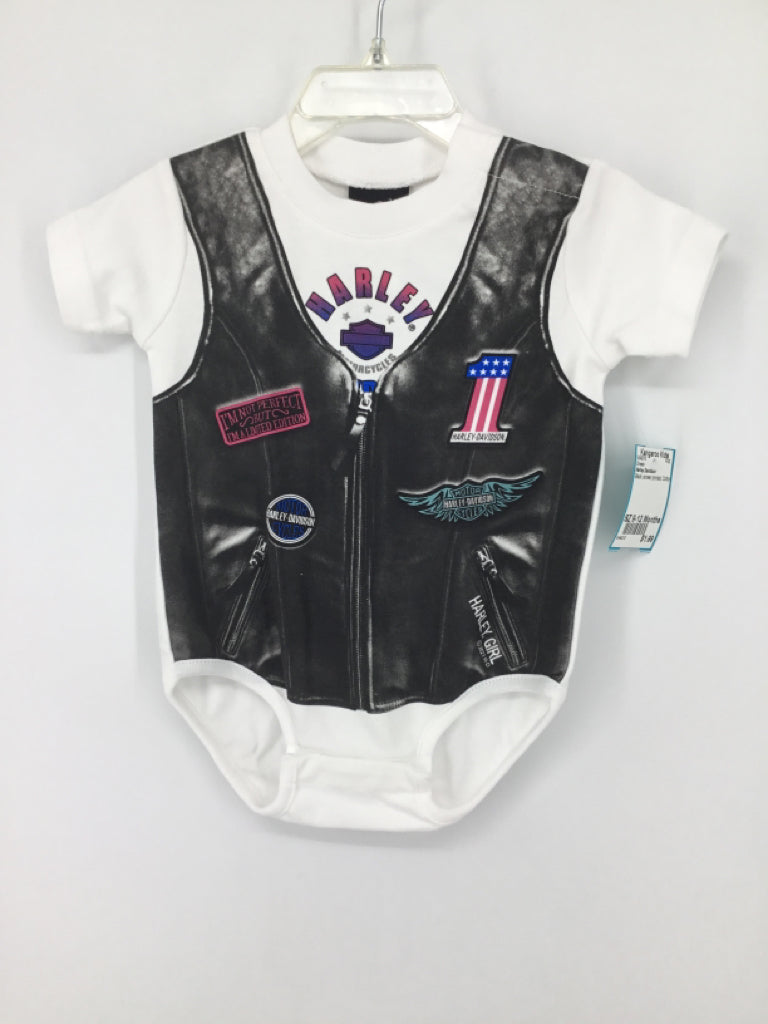 Harley Davidson Child Size 9-12 Months Black Onesie