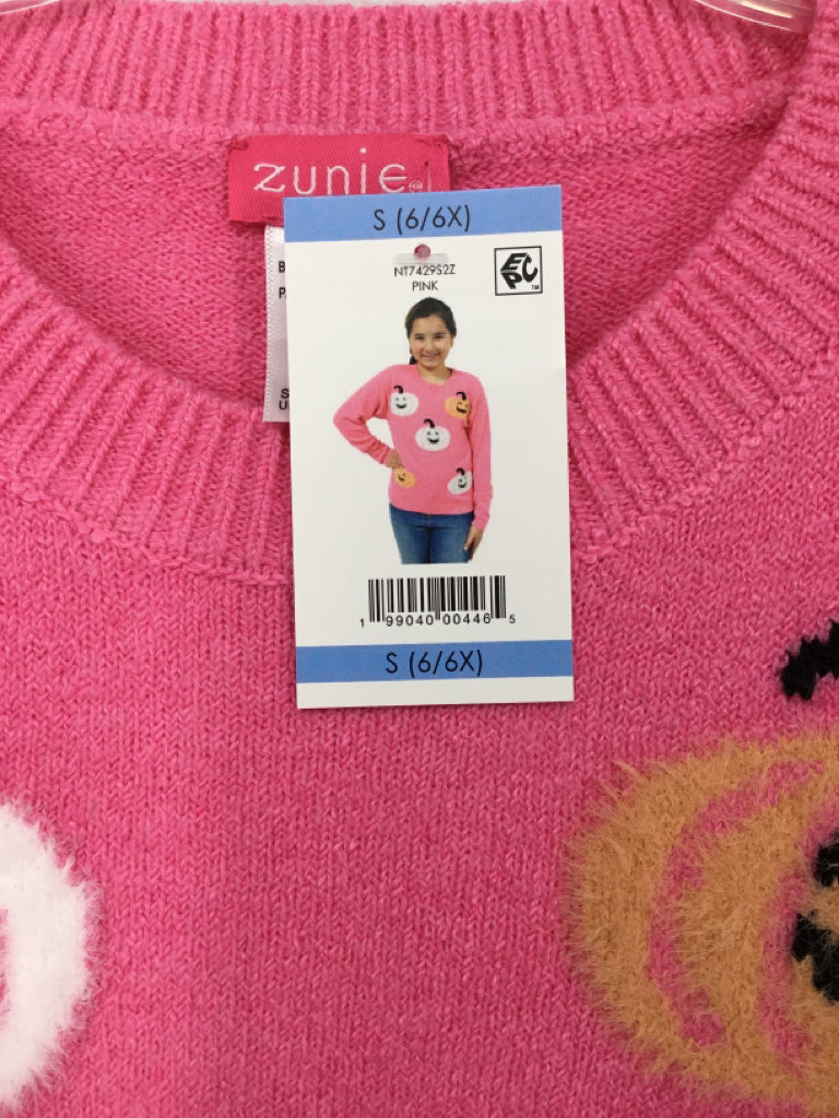 Zunie Child Size 6 Pink Halloween Sweater