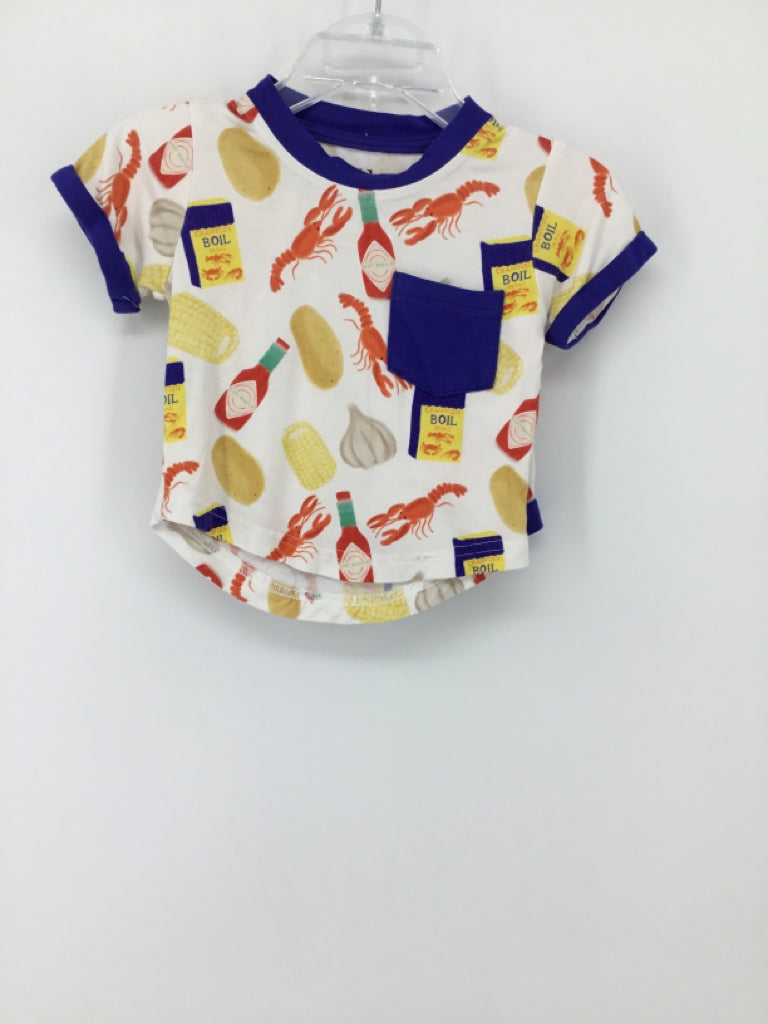 Seersucker Joey Child Size 3-6 Months Blue Print Outfit - boys