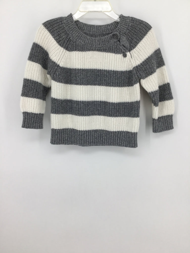 Baby Gap Child Size 12-18 Months Gray Stripe Sweater - boys