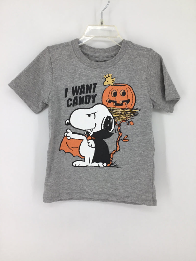 Peanuts Child Size 5 Gray Halloween T-Shirt