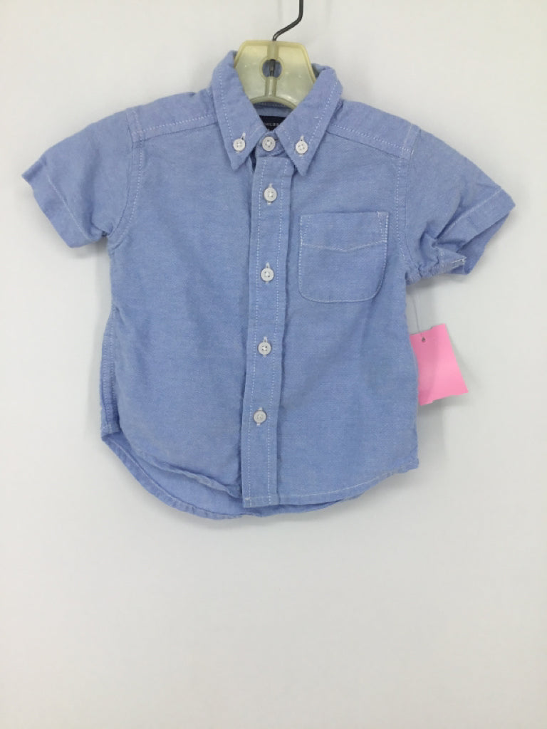 Childrens Place Child Size 6-9 Months Blue Solid Shirt - boys