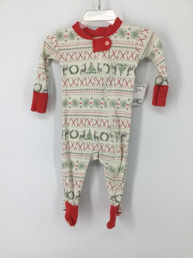 Burt's Bees Baby Child Size 0-3 Months Red Christmas Sleeper