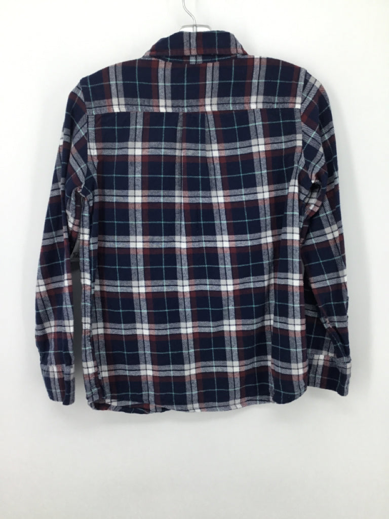 Ocean & Coast Child Size 10 Navy Plaid Shirt - boys