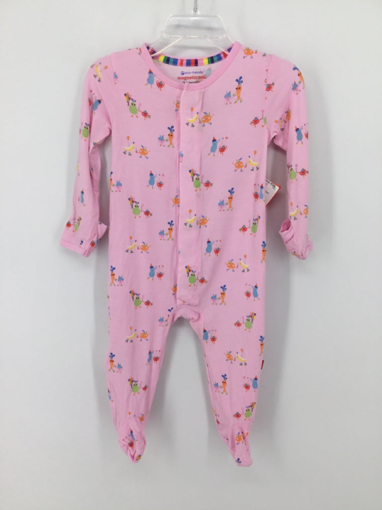 Magnetic Me Child Size 3-6 Months Pink Sleepers