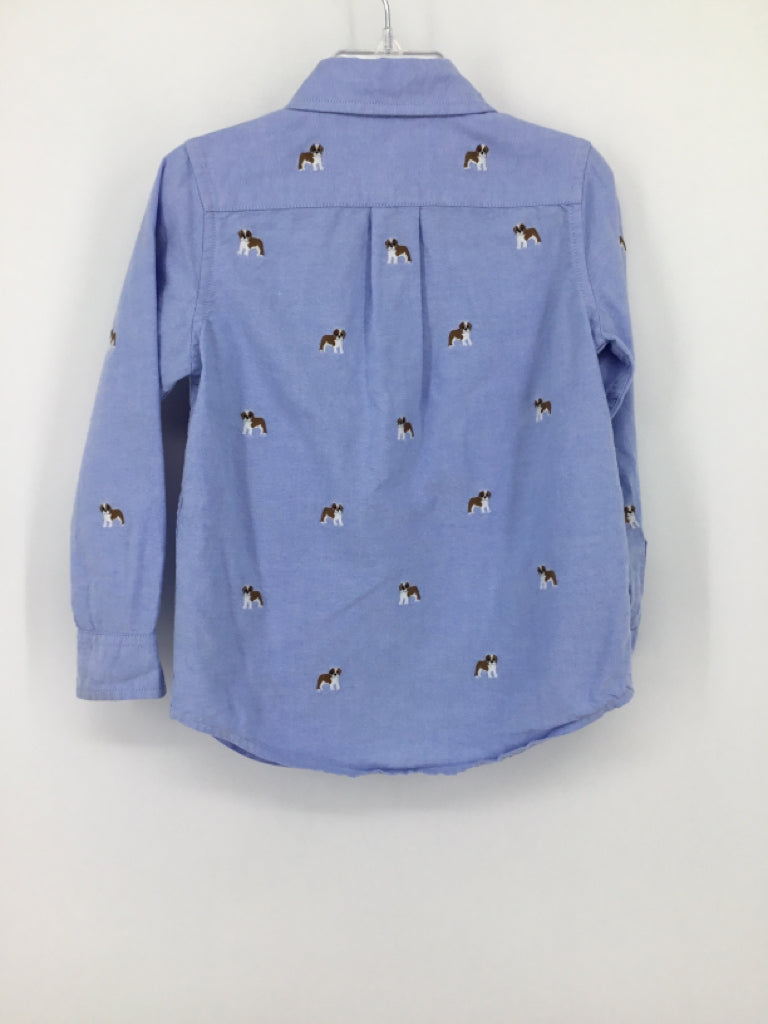 Janie and Jack Child Size 3 Blue Dog Shirt - boys