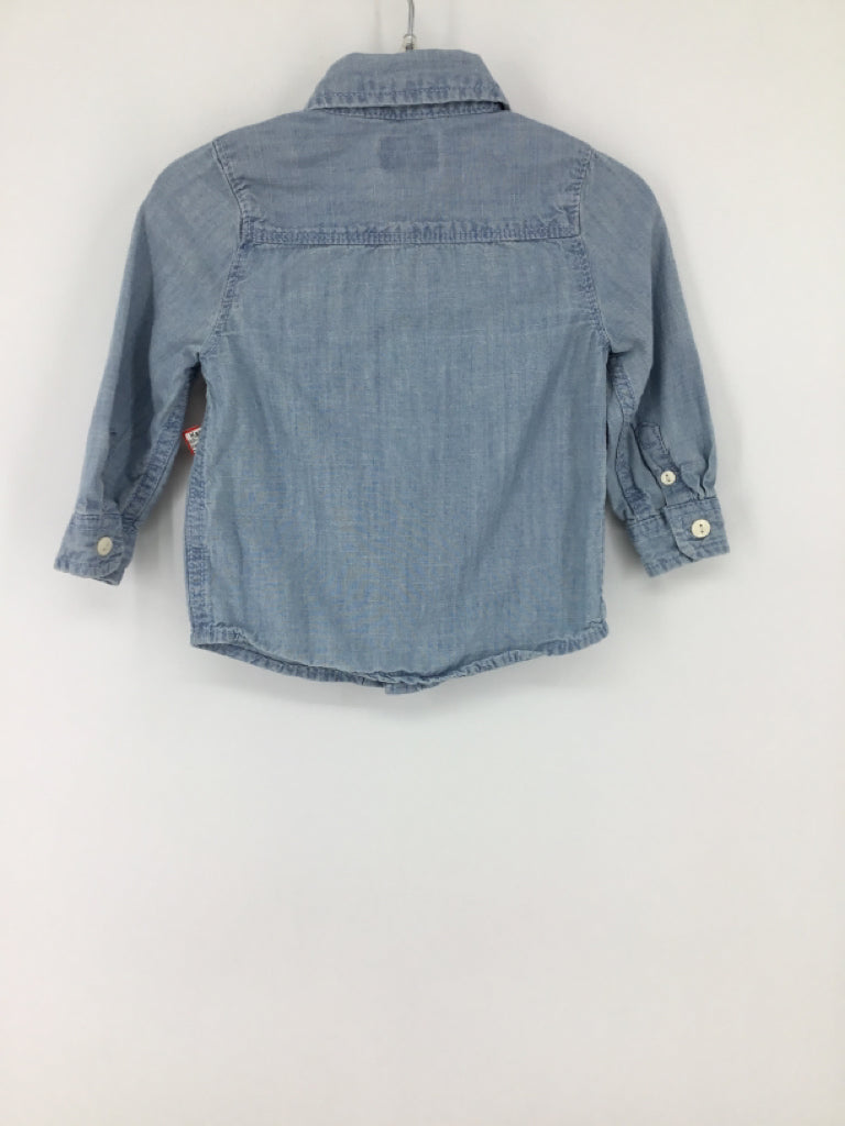 OshKosh B'gosh Child Size 12 Months Blue Solid Shirt - boys
