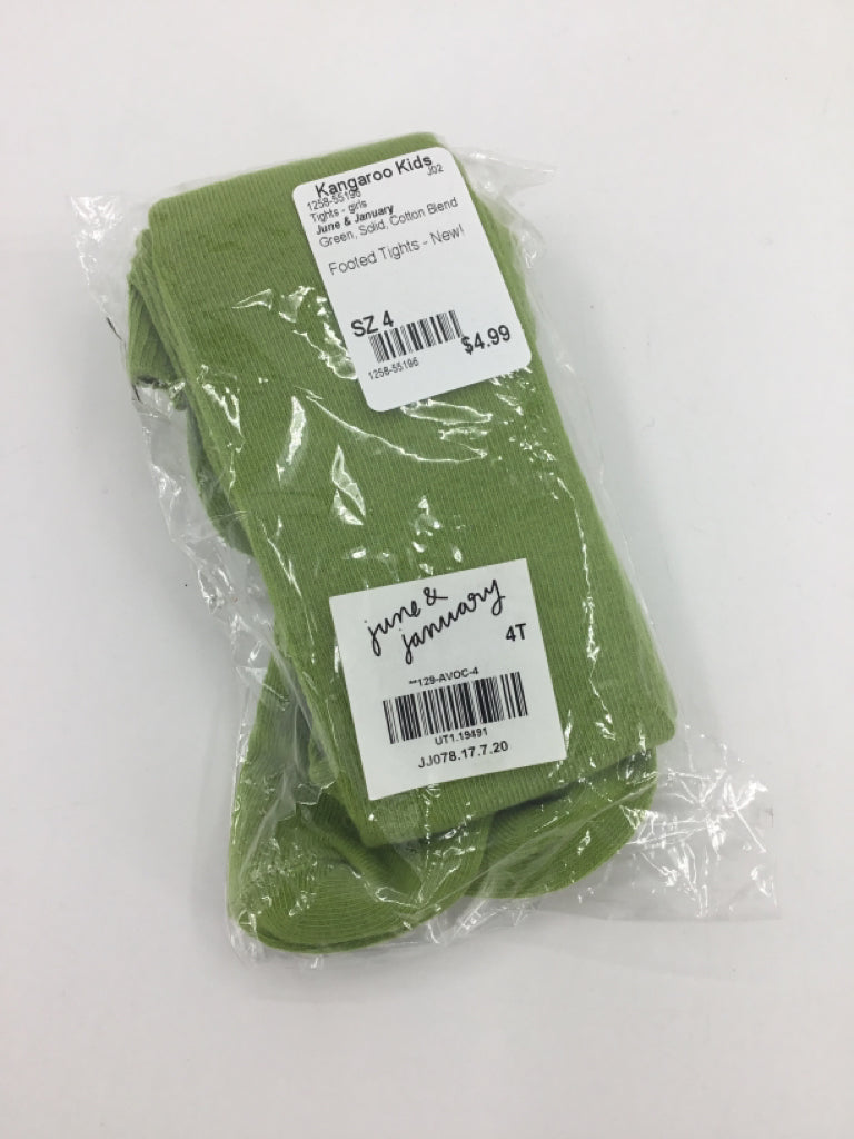 June & January Child Size 4 Green Tights - girls