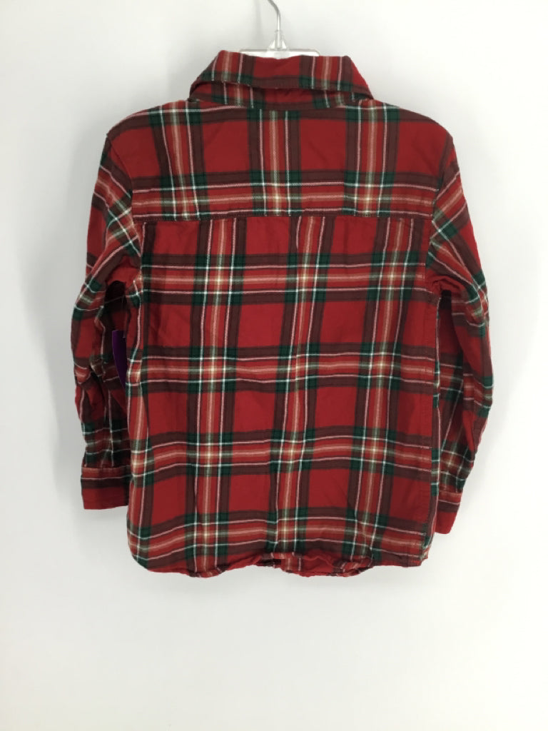 Carter's Child Size 5 Red Plaid Shirt - boys
