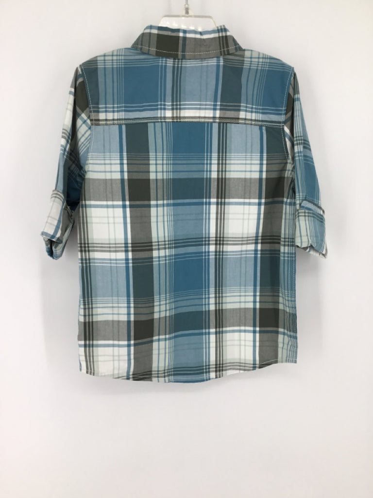 OshKosh B'gosh Child Size 5 Blue Plaid Shirt - boys
