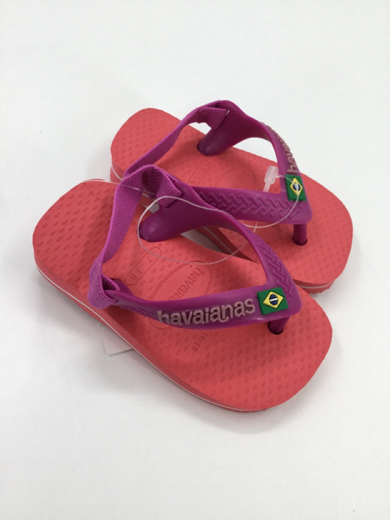 Havaiana Child Size 2 Toddler Pink Sandals/Flip Flops