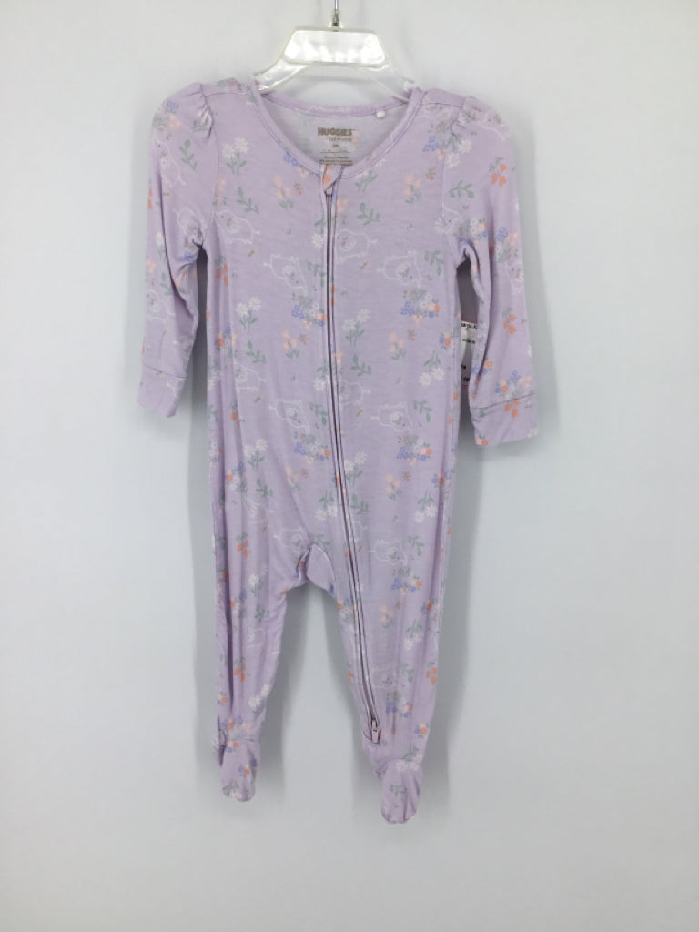 Huggies Child Size 9 Months Purple Sleepers