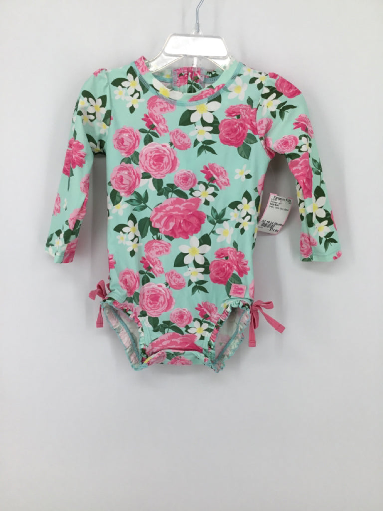 Ruffle Butts Child Size 18-24 Months Green Swimwear - girls
