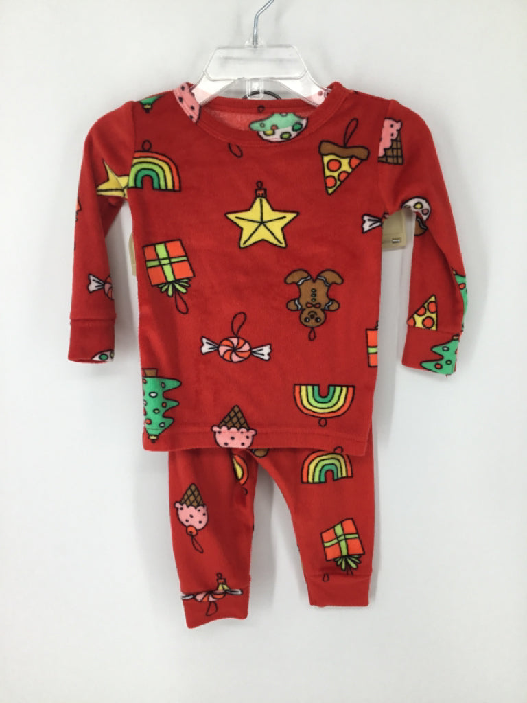 Cat & Jack Child Size 12 Months Red Christmas Pajamas