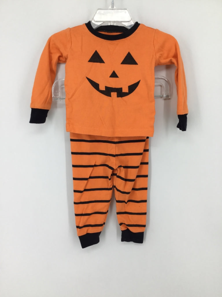 Childrens Place Child Size 6-9 Months Orange Halloween Pajamas