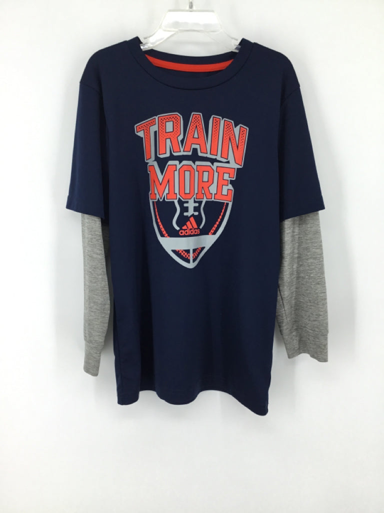 Adidas Child Size 7 Navy screen printed T-shirt - boys