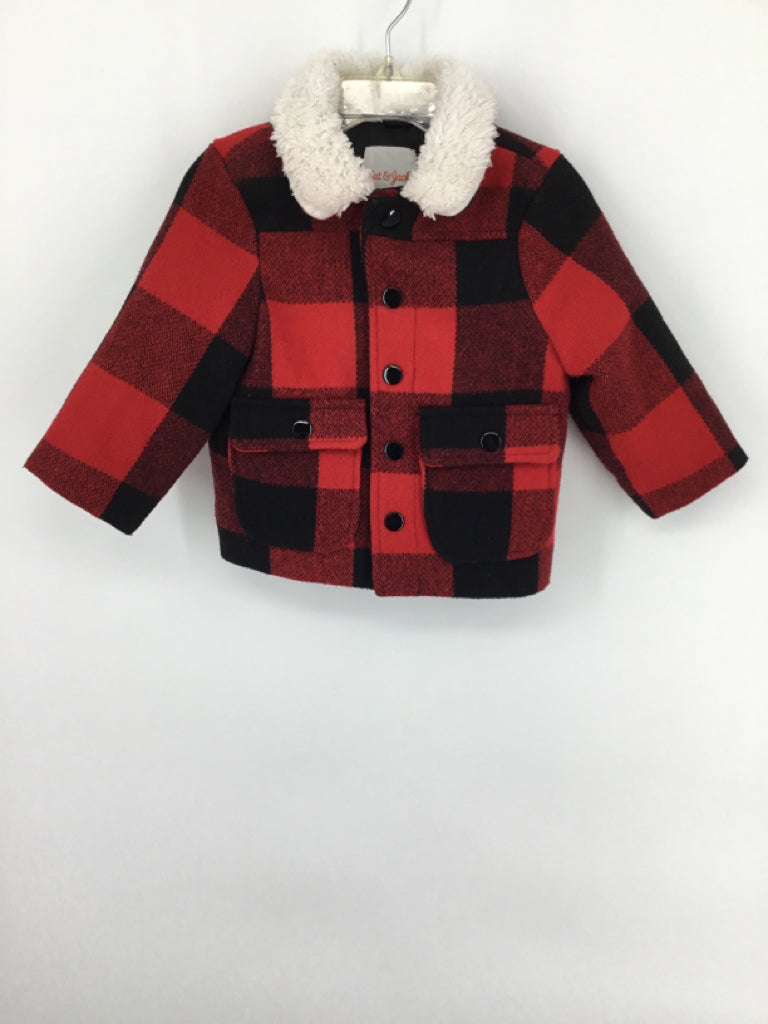 Cat & Jack Child Size 12 Months Red Checkered Outerwear - boys